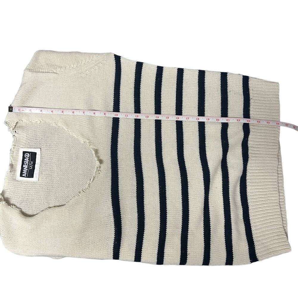 Amnesia Men's Striped V-Neck Pullover Knit Sweater Size Medium - Picture 6 of 8